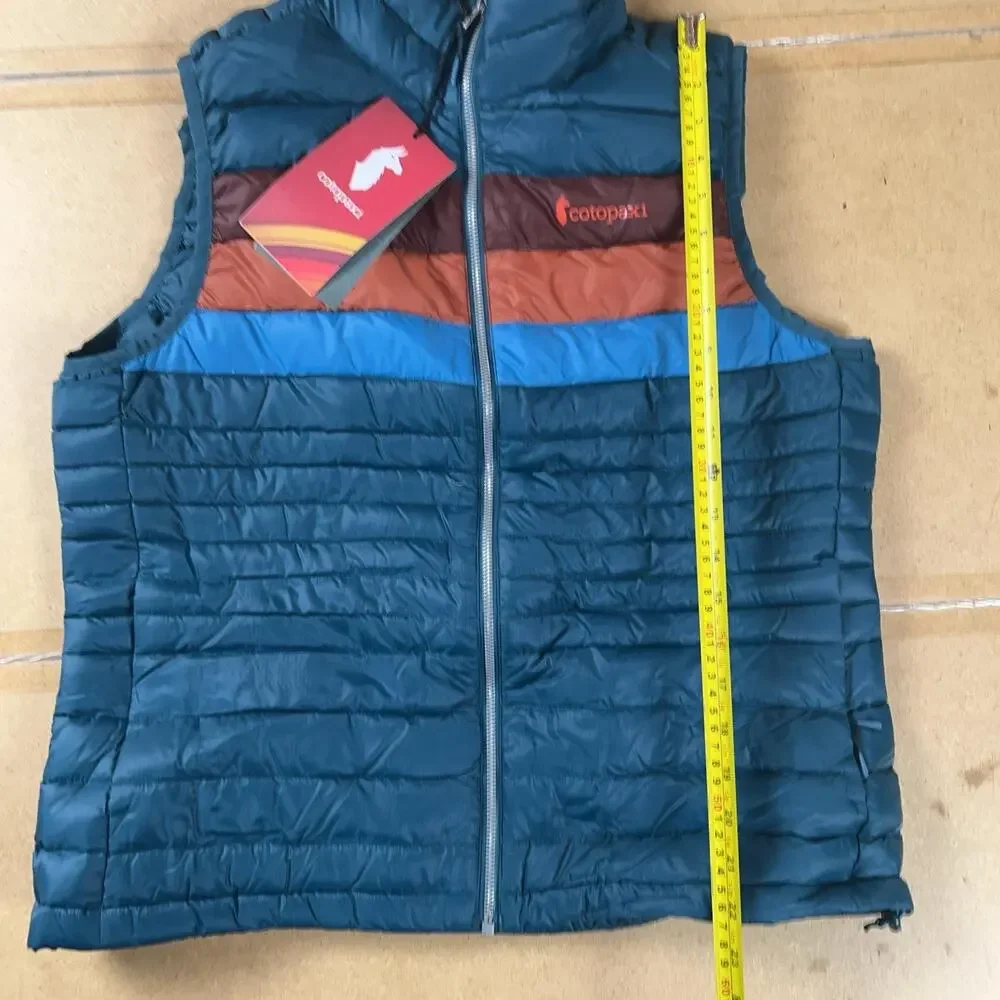 Cotopaxi Vest Womens L Blue Fuego Down Striped Packable Insulated Lightweight